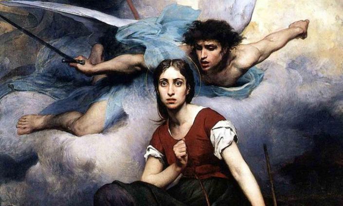 st-joan-of-arc Patron Saint of France with Angel